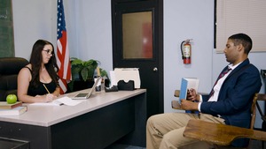 Big Tits at School: Brunette Angela White reverse cowgirl