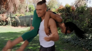 Sneaky Sex: Pierced Kira Noir riding big dick