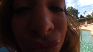 POVD.com: Uma Jolie creampied in the pool