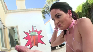 Swallowed: Kissa Sins licking balls