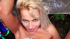 PublicPickups: Blonde Cherry Kiss flirt scene