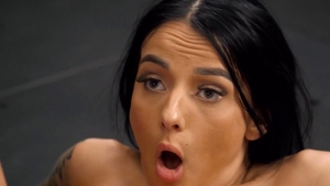 Hot and Mean: Aubrey Black wearing socks spanking in the gym