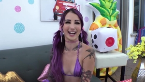 Nympho: Inked slut need real fucking