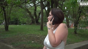 MamacitaZ - Cumshot on the street accompanied by teen chick